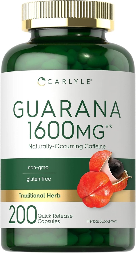 Carlyle Guarana Extrait Capsules de 1600mg de 200 Count.