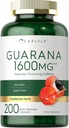 Carlyle Guarana Extract Capsules | 1600mg | 200 Count | Naturally Occurring Caffeine Supplement | Non-GMO, Gluten Free