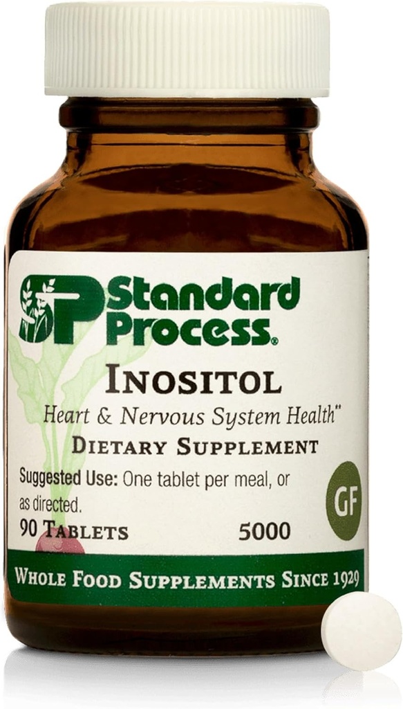 Inositol de procédé standard - Supporte le système nerveux, le métabolisme lipidique et la santé cardiovasculaire - Végétarien, sans gluten, non laitiers et non-soy - 90 comprimés