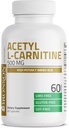 Bronson Acétyl L-Carnitine 500 MG Acid Amino de haute puissance Non-OGM, 60 Capsules