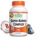 Botanic Choice Super Boron Complex (3mg) - Promotion de la santé des os et de la prostate par la métabolisation du calcium et du magnésium - 3 formes de bore pour les hommes et les femmes (90 capsules)