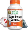 Botanic Choice Super Boron Complex (3mg) - Promotion de la santé des os et de la prostate par la métabolisation du calcium et du magnésium - 3 formes de bore pour les hommes et les femmes (90 capsules)