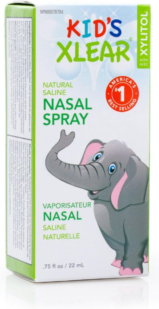 Vaporisateur nasal naturel Xylitol Saline pour enfants - Daily Dognestant, Nez Hydratant, 0,75 fl oz (paquet de 1)