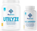 NuEthix Formules Microbiome Balance et complément de bien-être digestif Ensemble de Gut Defender+, 90 Serviettes et Utilyze, 60 Packets de Voyage