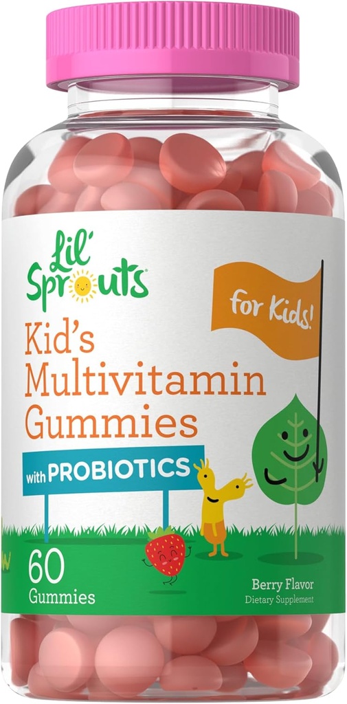 Carlyle Kids Multivitamine Gummies avec des probiotiques. 60 Chewables.