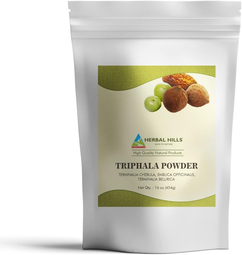 HERBAL HILLS Triphala Poudre de 16 Oz (454 GMS)