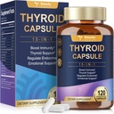 Support de thyroïde pour les femmes et l'homme capsules complexes - Iodine supplément de thyroïde avec L Tyrosine Bladderwrack Kelp Ashwagandha suppléments de sélénium - Mood Enhancer Énergie Blance niveau de thyroïde