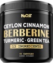 Supplément berbère. Ajouté Curcumin curcumin, thé vert et plus - Soutien santé cardiaque, gestion du corps et système immunitaire - 90 capsules pour 3 mois d'approvisionnement