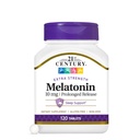 21st Century Melatonin 10mg Comprimés de force supplémentaire, (120 Compte), Aide prolongée à la libération pour le sommeil pour les adultes, favorise la relaxation et le sommeil reposant, non-Habit formant, sans gluten, non-OGM