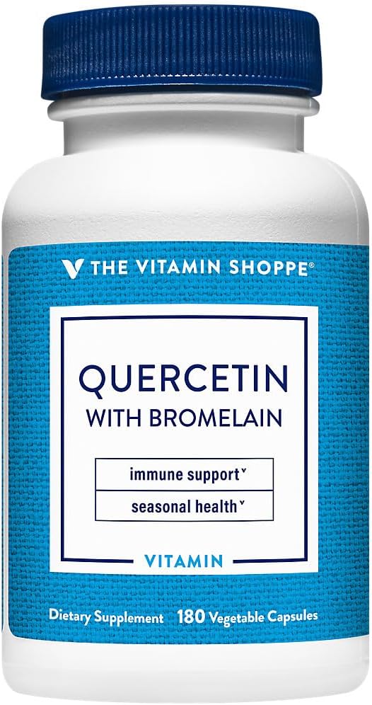 La vitamine Shoppe Quercetin avec Bromelain, Antioxydant qui soutient une immune saine pour toutes les saisons (180 capsules)