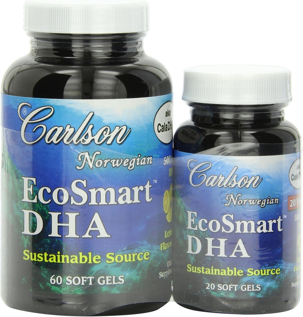 Carlson Labs Ecosmart DHA 500 Mg Supplément minéral Softgels, 80 Compte