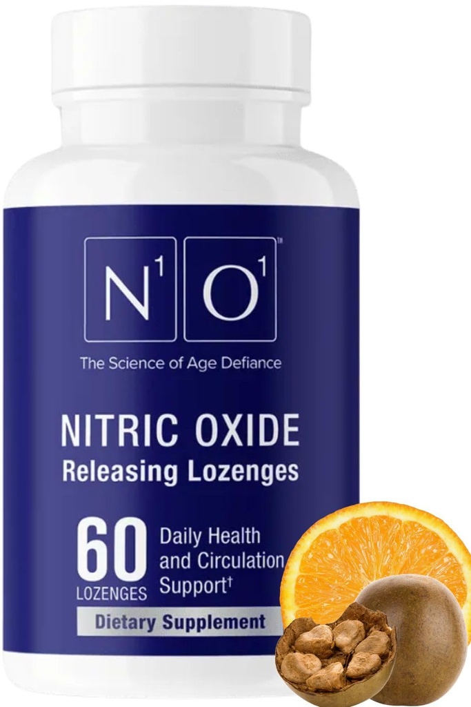 N1O1 Oxyde nitrique Lozenges - 60 Compte - Supplément d'oxyde nitrique pour la santé cardiaque, la circulation, l'énergie, le flux sanguin, l'oxygène, la pression artérielle saine, le soutien cardiovasculaire pour les hommes et les femmes