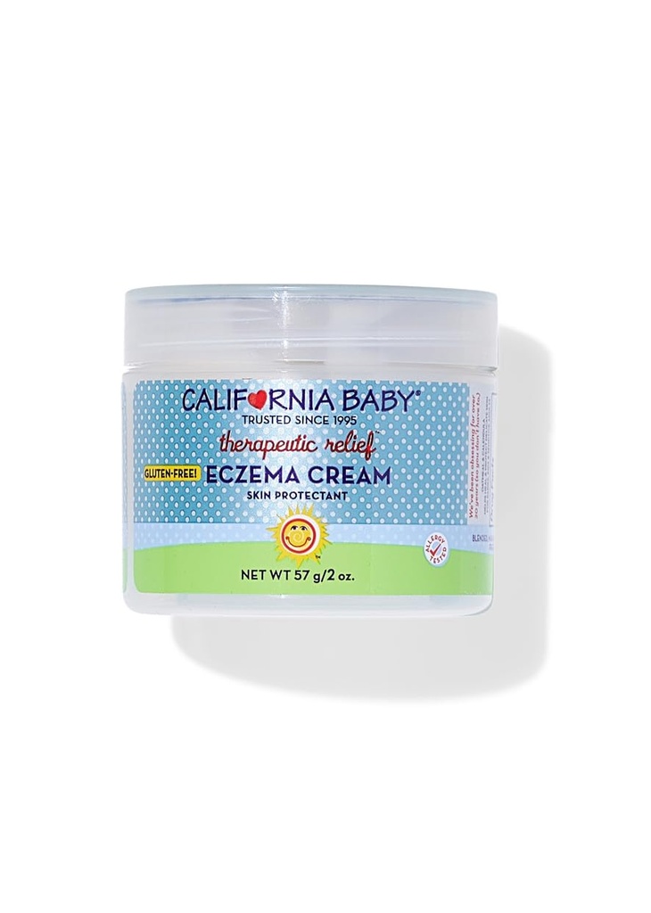 Crème d'eczéma pour bébé californien (California Baby Eczema Cream) Traitement d'eczéma sans stéroïdes (Colloidal Oatmeal + Aloe Vera) Lotion d'eczéma apaisante pour enfants + adultes (57 g / 2 oz).