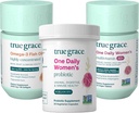 True Grace One Daily Femmes Multivitamine 40+ (30 Comprimés végétaliens), Oméga-3 Huile de poisson (60 Softgels) et une femme quotidienne Probiotique (30 Capsules végétariennes) - 30 jours d'approvisionnement de chaque