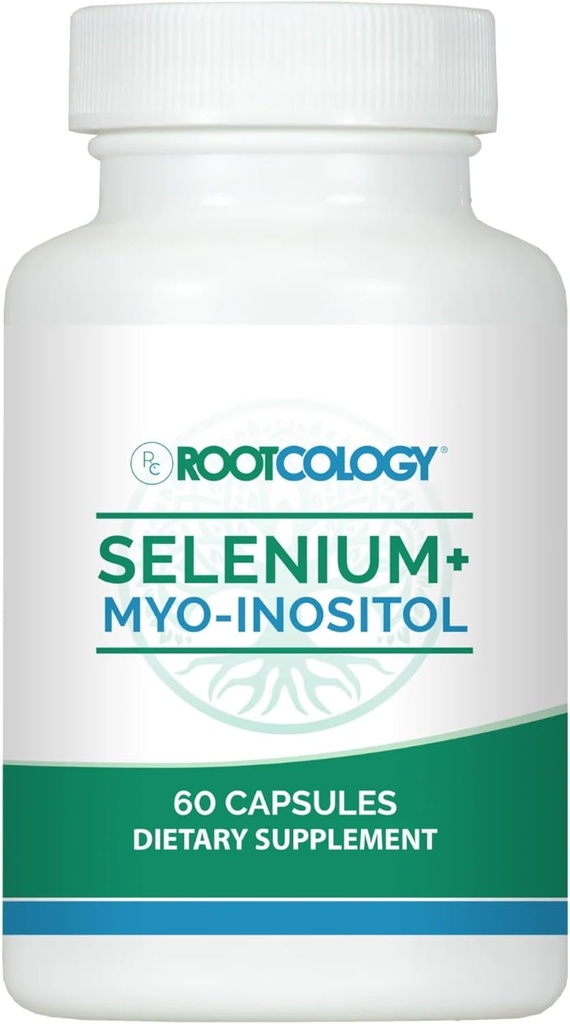 Rootcologie par Dr Izabella Wentz.Sélénium + Myo-Inositol. Mélange complet pour promouvoir l'équilibre hormonal et la santé du système immunitaire 60 capsules