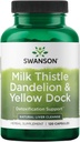 Swanson Thistle de lait, dandelion et quai jaune - Supplément de soutien du foie à base de plantes - Supplément naturel aidant à maintenir la santé et le bien-être - (120 capsules) 1 emballage