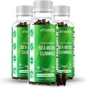 Vitamatic 3 Pack Irish Sea Moss Gummies- 3000mg Équivalent par service (à partir de l'extrait 132,5 mg) - 60 Ct - Fabriqué avec Bladderwrack & Burdock Root - Supplément Seamoss pour Thyroïde, Énergie, Soutien Immune