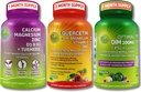 Trio d'os végétalien, d'immuno et de soutien hormonal – Calcium à base végétale, magnésium, zinc + D3, K2 et curcuma + quercétine avec bromelain, vitamine C, zinc + DIM 200mg et BioPerine® dans les capsules à libération retardée