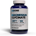 GenOne Magnesium Glycinate Capsules - Enhanced Absorption for Bone & Mental Support - Gentle on Stomach 567mg per Serving - 180 Count