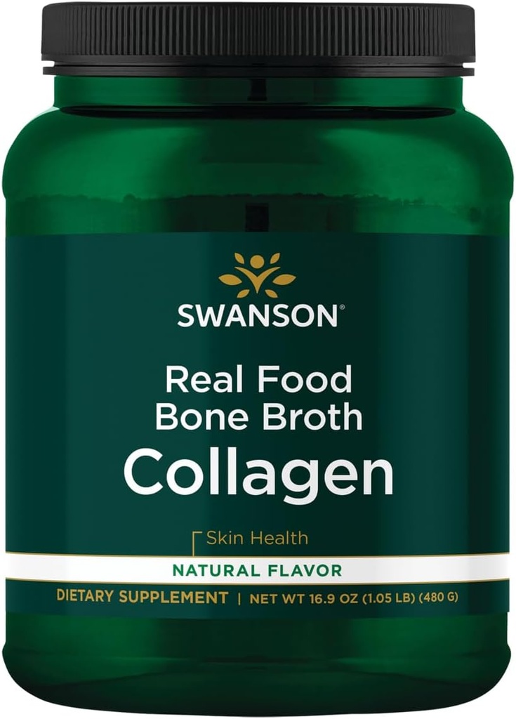 Swanson Real Food Broth Collagen - Saveur naturelle 16,9 oz Pwdr