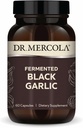 Dr Mercola Ail noir fermenté - Supplément antioxydant - pour le soutien immunitaire, cellulaire et cardiaque - Comprend S-Allyl-Cysteine - Non-OGM, sans gluten et sans soja - 60 capsules (30 portions)