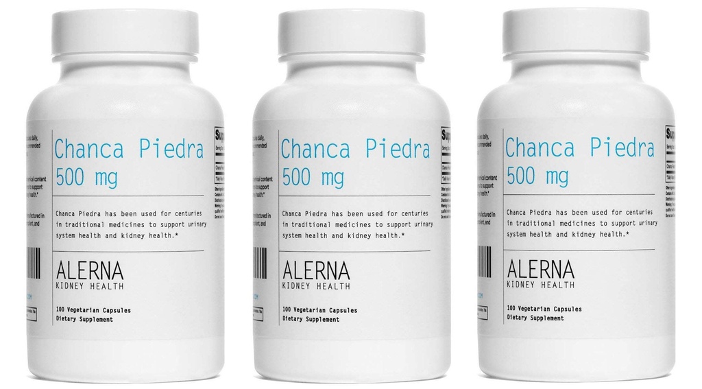 Chanca Piedra 500 mg Herbal Supplement - 100 Vegetarian Capsules (Pack of 3)