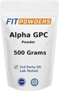 Poudre Alpha-GPC 500 Grams, Supplément Alpha GPC Choline, Vegan, Testé par une tierce partie, Pré-entraînement, Mémoire et Focus, avec Scoop