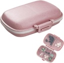 1Emballer l'organisateur de pilules de voyage, 8 compartiments Portable Pill Case, petite boîte à pilules pour la purse de poche Portable médecine contenant de la vitamine rose