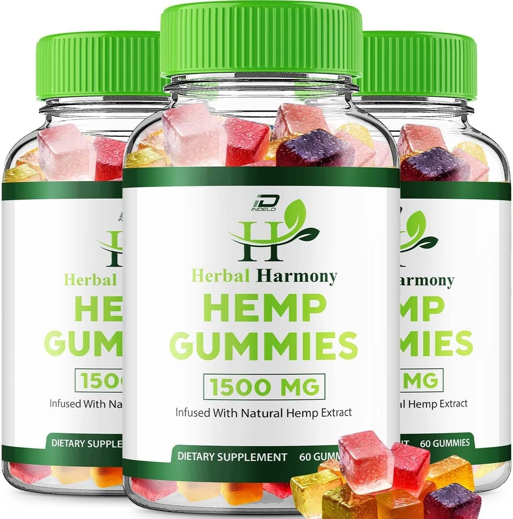 Herbal Harmony Gummies for Men and Women - Herbal Harmony Gummy, Herbal Harmony Infused with Hemp Extract, Herbal Harmony Natural Hemp Supplement Reviews (3 Pack - 180 Gummies)