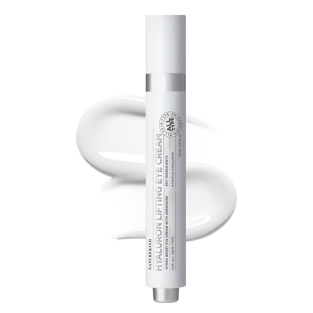Crème oculaire liftante d'hyaluron, acide hyaluronique, 5% arbutine, Niacinamide pour les yeux puffy, tache foncée et lignes fines, Hydratant sous le sac oculaire, soins de la peau coréenne, 15ml, 0,5 fl. oz.