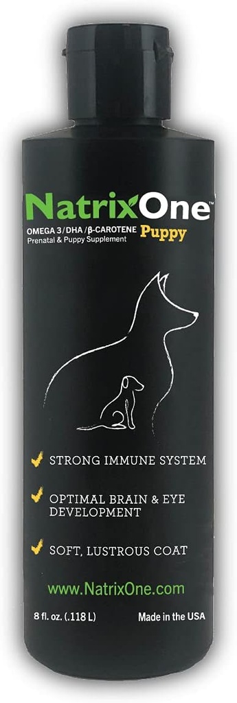Huile de Camelina 100% pure pour chiots, 8 oz - Système Immune Puppy et Booster de développement cognitif, Soins de protection - Omega 3 par NatrixOne