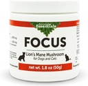 Animal Essentials Focus Lions Mane Mushroom Supplément pour chiens et chats - soutient la santé cérébrale, la fonction cognitive, la réponse immunitaire saine, extrait de poudre de champignons - 1,8 Oz (paquet de 1)