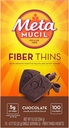 Métamucil Fiber Thins, Psyllium Husk Fiber Supplement, Digestive Health Support et Satisfy Hunger, Chocolat aromatisé, 12 portions