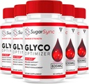 (5 Pack) Sugar Sync SugarSync Glyco Optimizer Capsules, Sugar Sync Maximum Strength Glycogen Optimizer et Supplément de soutien du sang, SugarSync 635mg Formule de santé globale avancée (300 capsules)