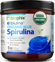 biophix Blue Spiruline Poudre Biologique Blulina 6 oz - Algae Bio Spiruline Poudre 170 portions - Supplément Superfood - Pigment Bleu Naturel - Espirulina en Polvo Organica Pura Azul