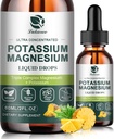 Potassium supplément de magnésium liquide avec/Triple complexe Magnésium Glycinate et Potassium Plus Omega 3, Moss de mer, Graines noires, D3K2 et calcium pour Zzz, Crampes de jambes et Muscle-2 FL OZ goutte