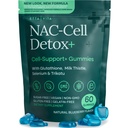Gummies NAC sans sucre, supplément N acétyl Cystéine avec chardon de lait, glutathion, trikatu et sélénium, supplément pour l'énergie, la santé respiratoire, la détox hépatique et le nettoyage, le rein, le soutien antioxydant