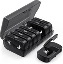PULIV Extra Large Weekly Pill Organizer 2 fois par jour, boîte à pilules ouverte unique 7 jours pour le remplissage facile, protection de la vie privée noire AM PM Pill Case pour les vitamines, médicaments, suppléments, huiles de poisson noir