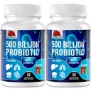 Probiotiques pour les hommes, 500 milliards CFU et 12 hommes Probiotique pour la santé digestive + 4 fibres prébiotiques organiques, pour la santé digestive, Gut, Immune, Bloating, Gaz, Soutien énergétique, Étagère stable - 120 capsules