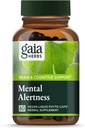 Gaia Herbs Mental Alertness - Supplément de soutien au cerveau pour aider à maintenir la concentration et la mémoire* - avec Eleuthero, Ginkgo Leaf, Gotu Kola, Rosemary et avoine - 60 phytocapsules liquides végétaliens (15 jours d'approvisionnement)