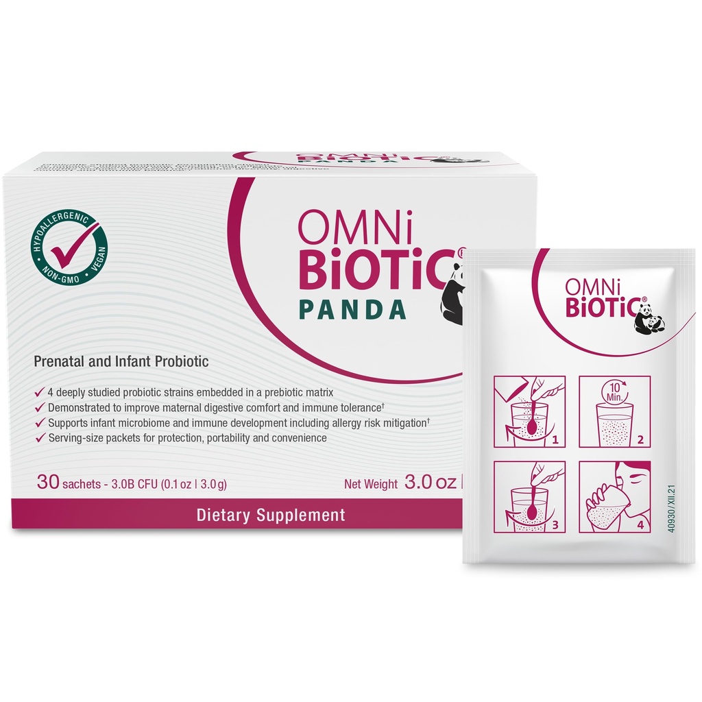 OMNi BiotiC Panda - Probiotique pour maman et bébé - Probiotique prénatal et infantile – Gut Health & Immune System Support – Vegan et hypoallergénique - Non-OGM (1 Pack)