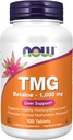 MAINTENANT Aliments suppléments, TMG Betaïne (Triméthylglycine) 1 000 mg, soutien du foie*, 100 comprimés