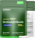 Supplément Gorani NAD+ 900MG, Riboside de Nicotinamide, Resvératrol liposomique, Quercetine (1)