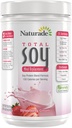 Poudre totale de protéines de soja de Naturade - 13g de protéines et 150 calories par portions- Soy non OGM - 0g de gras trans - Sans lactose et sans gluten - Creme de fraise (13 portions)