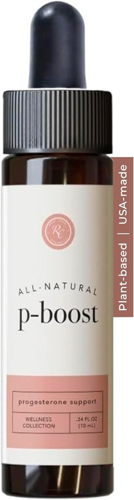 Rowe Casa Organics P-Boost Drops, suppléments de progestérone bioidentiques aux huiles essentielles, gouttes de fertilité pré-seed et équilibre hormonal naturel pour les femmes, .34 Fl Oz