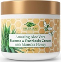 Manuka Honey Eczema Crème Soin hydratant Lotion pour le soulagement du psoriasis - Onguent à peau sèche et démangeaison - Hydratant apaisant pour bébé, enfants, adultes - Crème corporelle et visage haute résistance 2oz