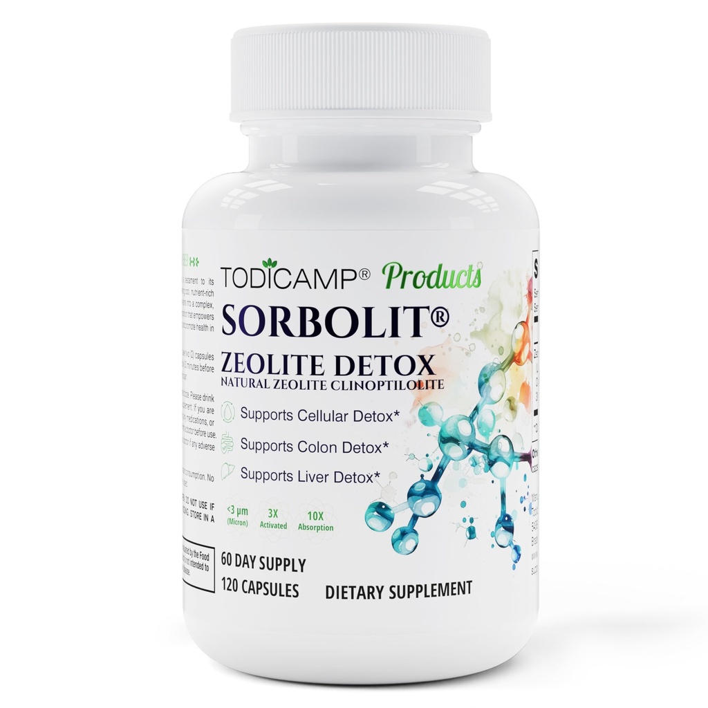 Détox zéolite Capsules - 120 Capsules de zéolite - 1-2 μm Clinoptilolite Détox zéolite - 2 mois d'approvisionnement Clinoptilolite zéolite Capsules - Détox zéolite Sorbolit - Pilules zéolites