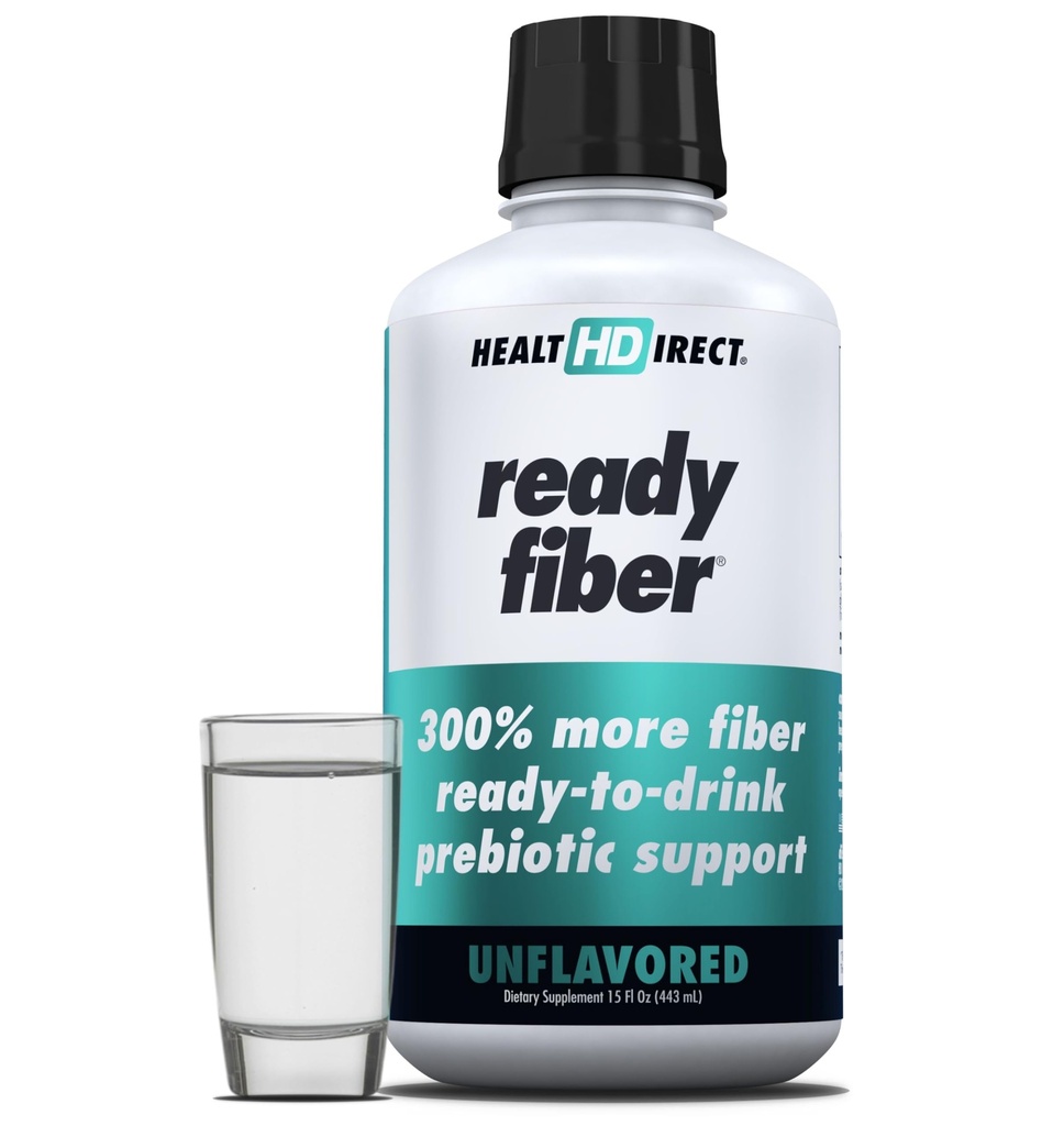 DIRECTION DE LA SANTÉ - Fibre prête - Supplément de fibre liquide prébiotique pour les femmes, les hommes et les enfants - 15 Fl Oz - 15-30 portions non aromatisées - plus faciles que les gommes, les poudres et les pilules