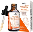 Collagène liquide Heivy pour les femmes, Biotine liquide et collagène pour la peau radiante, la croissance des cheveux, les ongles forts, le soutien articulaire, 20500 mcg 4-en-1 Gouttes de collagène, Absorption avancée, Arôme framboise- 2 FL OZ