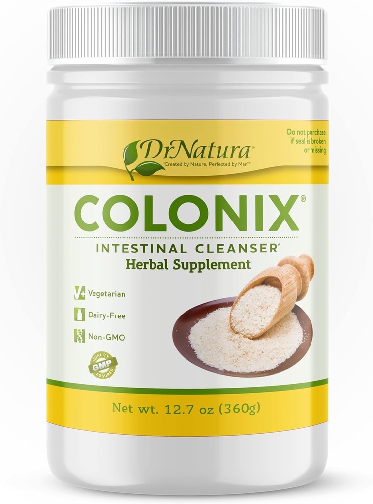 DrNatura Colonix Nettoyant intestinal, Fibre quotidienne tout-naturelle, Détox de Colon et Cleanse, soutient Colon en santé, Intestines, Gut, service de 30 jours, 12,7 Oz.